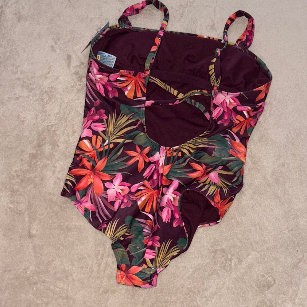 Shade & Shore Floral One Piece - Pink and Orange - Picture 2 of 2